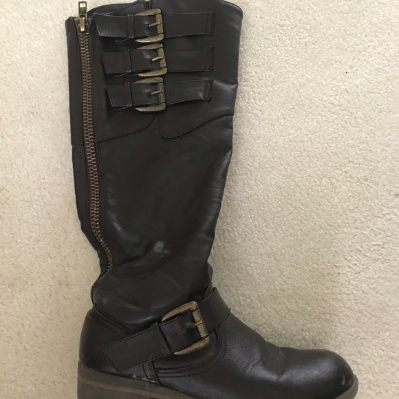 dsw leather thigh high boots